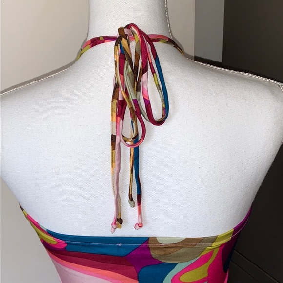 Sky 100% Silk Halter Top with Chain Hardware - Picture 3 of 4